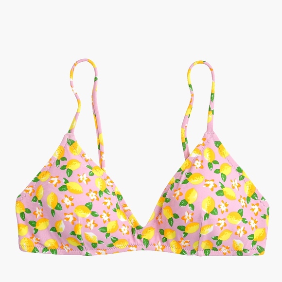J. Crew Other - J Crew Lemon Print French Cross-Back Bikini Top